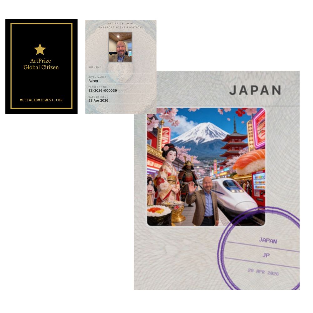 Aaron's real ArtPrize Global Citizen passport — Japan stamp